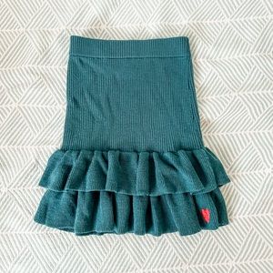 Misha and puff block party skirt in peacock, size 9-10